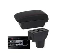 HPZPRPCEW Per Suzuki Per IGNIS Box Bracciolo Parti Retrofit Interni Scatola Di Archiviazione Accessori Auto(B1 Nero rosso 3USB)