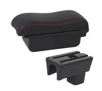 HPZPRPCEW Per Suzuki Per Swift Scatola Bracciolo 2005-2019 2020 2021 2022 2023 2024 Bracciolo Auto Superficie Curva Scatola Di Immagazzinamento Auto(B1 Nero rosso 3USB)