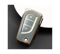 HPZPRPCEW Per Toyota Per Aygo Per Yaris Per Highlander Per Camry Per Keychain 2 3 Pulsanti Custodia Chiave Auto TPU Guscio Portachiavi Fob(Gray,2 button)
