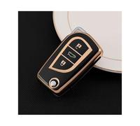 HPZPRPCEW Per Toyota Per Aygo Per Yaris Per Highlander Per Camry Per Keychain 2 3 Pulsanti Custodia Chiave Auto TPU Guscio Portachiavi Fob(NERO,3 button)