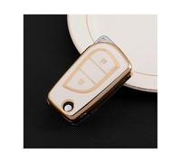 HPZPRPCEW Per Toyota Per Aygo Per Yaris Per Highlander Per Camry Per Keychain 2 3 Pulsanti Custodia Chiave Auto TPU Guscio Portachiavi Fob(BIANCO,2 button)