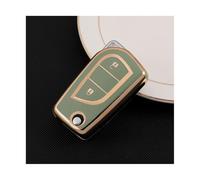HPZPRPCEW Per Toyota Per Aygo Per Yaris Per Highlander Per Camry Per Keychain 2 3 Pulsanti Custodia Chiave Auto TPU Guscio Portachiavi Fob(Verde,2 button)