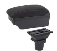 HPZPRPCEW Per Toyota Per RAV4 Portabracciolo Auto Parti Interne Scatola Di Archiviazione(C1 linea rossa 7USB)
