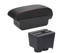 HPZPRPCEW Per VW Per Polo Bracciolo Per VW Per POLO Mk5 6R Per Vento 2002-2009 Bracciolo Portaoggetti Scatola Di Immagazzinamento Auto(B1 Nero rosso 3USB)