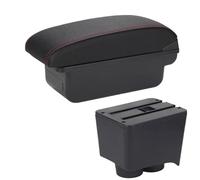 HPZPRPCEW Per VW Per Polo Bracciolo Per VW Per POLO Mk5 6R Per Vento 2002-2009 Bracciolo Portaoggetti Scatola Di Immagazzinamento Auto(C1 Nero rosso NO USB)