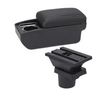 HPZPRPCEW Per VW UP Box Bracciolo Per S&koda Per Citigo Per VW UP Per Seat Mii Bracciolo Auto Scatola Di Archiviazione Portabicchieri(C3 Nero bianco SENZA USB)