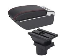 HPZPRPCEW Per VW UP Per S&koda Per Citigo Per VW UP Per Seat Mii Bracciolo Auto Scatola Di Archiviazione Regolabile In Altezza Dettagli Interni(B1 Nero rosso 7USB)