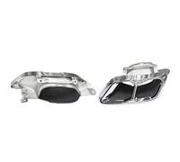 HPZPRPCEW Per X5 X6 X7 G05 G06 G07 Aggiornamento M60 Auto Bocca Quadrata Doppia Uscita Quadrata Marmitta Tubo Di Scarico In Acciaio Inox(Argento,S)