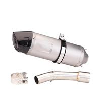 HPZPRPCEW Per Y&amaha Per Fazer FZ1 FZ1N FZ1000 FZ 1 1N 1000 2006-2015 Collegamento Centrale Per Moto Slip On Marmitta Tubo Di Scarico(Style C)