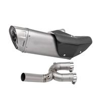 HPZPRPCEW Per YZF-R1 R1 2015 2016 2017 2018 2019 2020 2021 2022 Silenziatore Di Scarico Per Moto Tubo Di Collegamento Centrale Sezione Centrale Sistema(Style F 480MM)