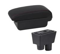 HPZPRPCEW Poggiapolsi Per N&issan Per Almera Portabracciolo Auto Vanità Ricambi Interni(B1 Nero rosso 3USB)