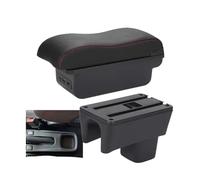HPZPRPCEW Portabracciolo Auto Bracciolo Auto Superficie Curva Scatola Di Immagazzinaggio Auto Per Suzuki Per Swift 2005-2023(B1 Nero rosso 3USB)