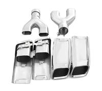 HPZPRPCEW Scarico Per Range Rover Per Executive 2013-2017 conversione SVO Paraurti Sistema Di Scarico Con Marmitta Quadrata A Quattro Uscite(Argento)