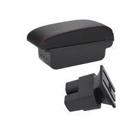HPZPRPCEW Scatola Bracciolo Auto Per N&issan Per NV200 Per Evalia 2019-2016 Scatola Bracciolo Scatola Di Immagazzinamento Interni Accessori(B1 Nero rosso 3USB)
