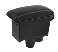 HPZPRPCEW Scatola Bracciolo Per R&enault Per Duster Per Dacia Per Duster 2019-2022 Scatola Bracciolo Auto Box Di Immagazzinamento Console Centrale(B1 Nero rosso 3USB)