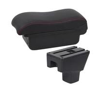 HPZPRPCEW Scatola Bracciolo Per SUZUKI SX4 Superficie Curva Pelle Scatola Di Stoccaggio Auto(A1 Nero rosso SENZA USB)