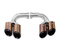 HPZPRPCEW Terminale Di Scarico A Tre Strati E Quattro Quadranti Per Porsche Per Cayenne 9Y0 3.0T 2018-2024 Per Motori Ibridi A Benzina Ugelli Sistema Di Scarico(Marrone,Gasoline)