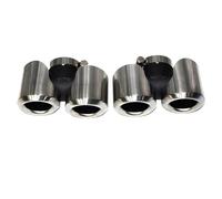 HPZPRPCEW Terminale Di Scarico Per Land Rover Per Defender 90 110 130 2020 2021 2022 2023 2024 In Fibra Di Carbonio Nero Con Quattro Uscite Quadrate(Silver Round,3.0)