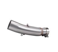 HPZPRPCEW Tubo Di Collegamento Centrale Per Scarico Moto Slip-on Interfaccia 51 Mm In Acciaio Inox Per CB300R 2018 2019 2020 2021 2022 2023 2024(Argento)