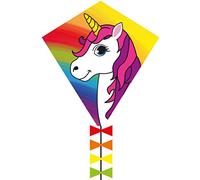 HQ HIGH QUALITY DESIGN- Ecoline: Kinderdrachen Eddy Unicorn 50 cm Aquilone per Bambini, Colore, 102101