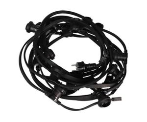 HQ-Power Catena luminosa senza lampadine, 50x attacchi E27, cavo luminoso da 25 m IP44 resistente agli spruzzi, illuminazione da giardino e terrazza, luce decorativa per balcone e giardino