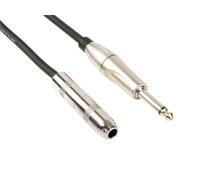 HQ-Power Cavo patch, 1 x jack 6,35 mm maschio, 1 x jack 6,35 mm femmina, mono, 5 m, perfetto per la trasmissione del suono