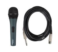 HQ-Power Microfono dinamico unidirezionale cavo 4,5 mt con custodia nero
