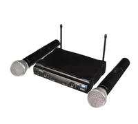 HQ-Power Microfono UHF, wireless, 2 canali, 2 microfoni, 863,05 MHz + 854,00 MHz