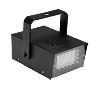 HQ-Power Potente mini luce stroboscopica con 24 LED bianchi, compatta e portatile, ideale per feste in casa, frequenza flash regolabile, funziona con quattro batterie AA (non incluse)