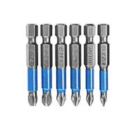 HQABCUTR Set di 6 punte for cacciavite antiscivolo PH1/PH2/PH3/PZ1/PZ2/PZ3, gambo esagonale da 50 mm, testa a croce/a croce