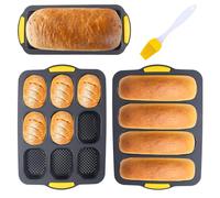 HQAYHSZD Baking bread tins, 4 pezzi bread making accessories, silicone bread tins, easy pop-up molds, adatto per aria fryers