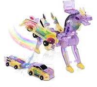 HQAYHSZD Dinosaur Collision Transforming Car Toy,Transformation Car Toy with Crash & Transform Feature,for Boys and Girls |Party Gift for Birthday, Christmas (Blue) (Purple)