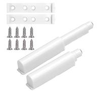 HQdeal Spingere per Aprire Fermi Delle,2 Pack Damper Buffer Push to Open System,Porta Chiusura Damper Buffer in Alluminio per Chiusura Ammortizzata Serratura e Ante Armadietti Cassetti (Bianca)