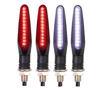 HQEJKCIOF Motocicletta Indicatori Direzione 2/4 pz Indicatori direzione CONDOTTO LA Luce 12 * 335SMD Acqua Che Scorre Lampeggiante IP67 Indicatore Flessibile 12 V luci