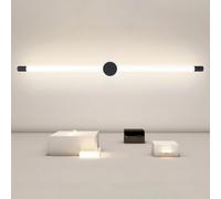 HQHYGM Alluminio a Parete Interno/Acrilico Black Long Light Light Light 350 ° Wall Rotable Minimalista Decorativo Linear per Il corridoio della Camera da Letto del Soggiorno (Luce Bianca da 95 cm)
