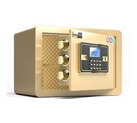 HQHYGM Armadietto con Serratura a codice elettronico ignifugo e antifurto in Acciaio per operazioni bancarie di uffici Domestici 2 Modi per sbloccare L'Oro (35x25x25 cm)