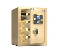 HQHYGM Armadietto con Serratura a codice elettronico ignifugo e antifurto in Acciaio per operazioni bancarie di uffici Domestici 2 Modi per sbloccare L'Oro (35x25x25 cm)