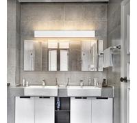 HQHYGM Bathroom Wall Lamp Mirror Front Wall Indoor Wall Waterproof Wall Light Geometric Decorative Aluminium for Bathroom Bedroom Living Room (White-Warm Light 36cm)