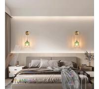 HQHYGM Battery Operated Wall Light Indoor Vintage Wall Lamp RGB Dimmings Wall with Remote Control Wall USB Rechargeable Wireless for Bedroom Living Room Corridor (B 2 Packs)