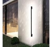 HQHYGM Black Aluminium Long Wall Outdoor Minimalism Wall Lamp IP65 Waterproof Wall Lights Rettangle Wall Villa Hallway Garden Garage (80 cm A White Light)