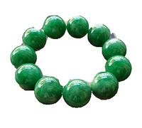 HQHYGM Bracciale con Perline a Secchiello in Giada con Drago di Ferro Verde Smeraldo a Secco Bracciale per Uomo e Donna con Giada Verde imperatore a Colori