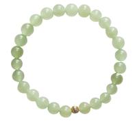 HQHYGM Bracciale con Pietre preziose Naturali, Bracciale con Giada Naturale per Donna Piccolo amuleto di Giada nefrite da 6 mm Bracciale Portafortuna con Pietra talismana Che attira ricchezza e