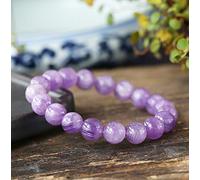 HQHYGM Bracciale Feng Shui, Bracciale in Giada Lavanda Bracciale Elastico con Perline in Cristallo per Donna Bracciale Feng Shui Ricchezza Viola Positività Chakra Tranquillità Pace Interiore