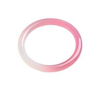 HQHYGM Bracciale Rigido in Giada Rosa e Bianca per Donna, Regalo di Gioielli in Pietra preziosa di Agata Naturale in Stile Cinese retrò per la Madre (Dimensioni : 56mm)