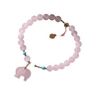 HQHYGM Bracciale Vintage in Argento S925 per Donna Uomo Giada Bianca elefantino con Perline e personalità in Stile Cinese Regalo con Bellissimo Fascino Creativo