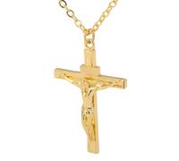 HQHYGM Collana con crocifisso Cristiano in Argento Sterling 925 da Uomo, Collana con Croce Religiosa con Gesù sopra - Ciondolo crocifisso Hip Hop per Uomo, Collana con Croce di Gesù per i Regali di