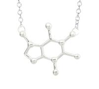 HQHYGM Collana con serotonina in Argento Sterling 925 per Donne e Uomini, collane con molecole di dopamina, Collana con Formula Chimica, Pendente con Formula di Struttura della serotonina, Laurea