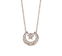 HQHYGM Collana con Stella e Luna, Cavo, Collana con Ciondolo, Temperamento, Luce, Lusso, Catena a clavicola, la Collana da Donna da Donna
