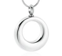 HQHYGM Collana con urna per Gioielli cremazione per Ceneri Cerchio in Acciaio Inossidabile della Vita Eternità Memoriale Ciondolo urna ricordo per Ceneri-scheggia