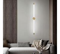 HQHYGM Creatively Wall Light Indoor Decorative Wall Lamp Long Strip Wall Nordic Wall Wall 350° Rotation Acrylic Gold for Bedroom Hallway Living Room (White Light 55cm)